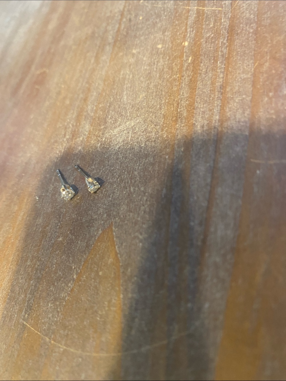 Dainty White Diamond Stud Earrings in Gold - Classic Women's Jewelry - Picture 2 of 2